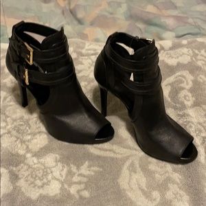 Michael Kors Peep Toe Ankle Boots w/cutout & strap